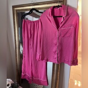 H&M Pink Satin Pajama Set